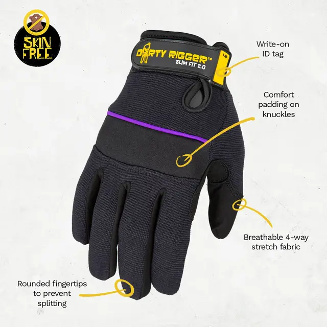 Dirty Rigger SlimFit 2.0 FF M Full-fingered rigger glove, EN388 