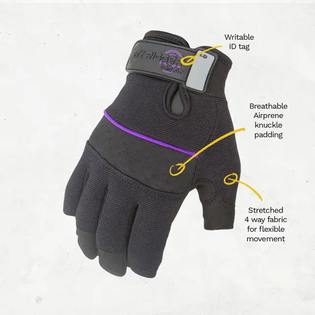 Dirty Rigger SlimFit FL M Fingerless rigger glove, EN388 