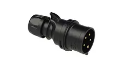 Male CEE Plug SHARK 5P 6mm² 32A, 400V, IP44, Black
