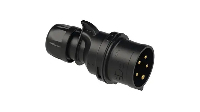 Male CEE Plug SHARK 5P 6mm² 32A, 400V, IP44, Black 