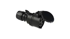 Female CEE Plug SHARK 5P 6mm² 16A, 400V, IP44, Black
