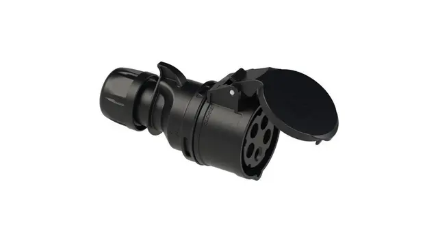 Female CEE Plug SHARK 5P 6mm² 32A, 400V, IP44, Black 
