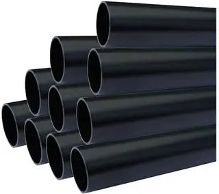 Sort aluminiumsrør 48x4 4,5mm gods, hel lengde 6m. Kapptillegg