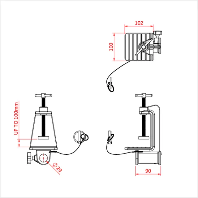 Doughty G1001 FLAT CLAMP 4.5" CAST ALUMINIUM 