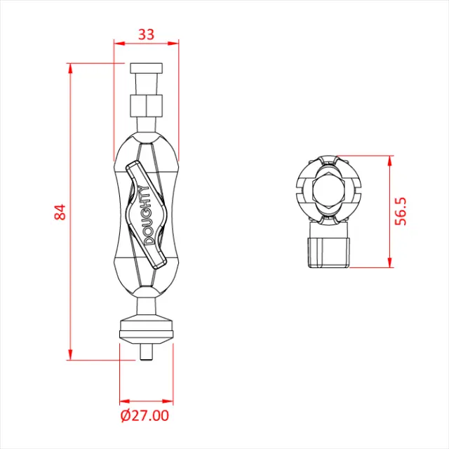 Doughty G1155 SUPER KNUCKLE with Snap In Hex Pin 