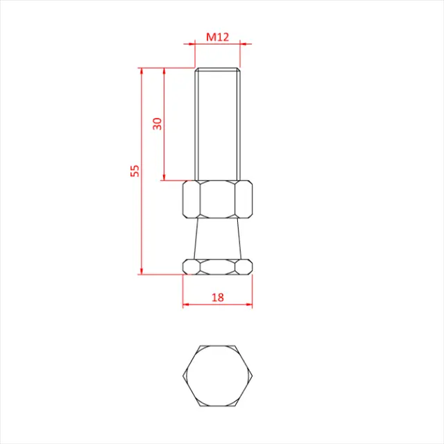 Doughty G1168 Spigot 16mm/M12 30mm 