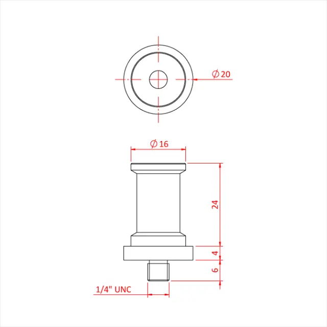 Doughty G1178 SNAP-IN 1/4" UNC CAMERA SPIGOT 