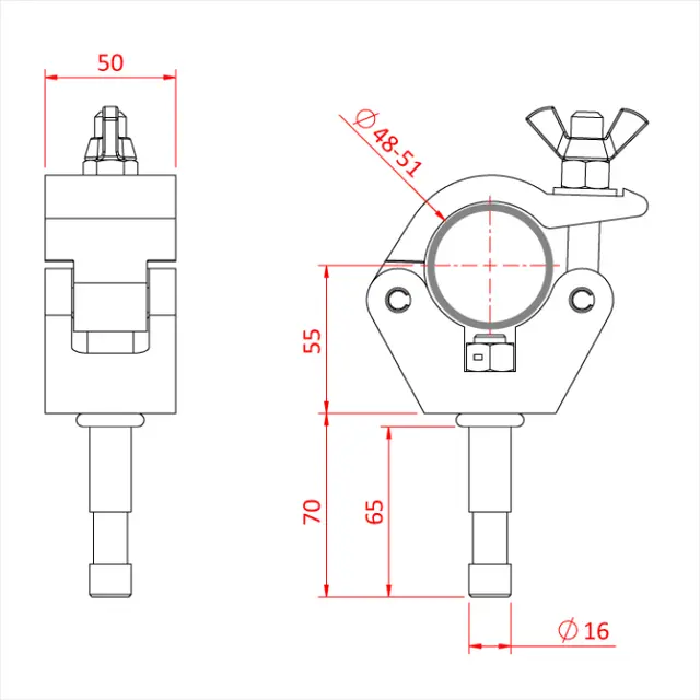 Doughty G1197 BABY GRID CLAMP (16mm PIN) 