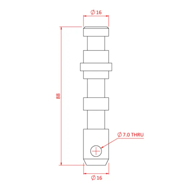 Doughty G1199 SPIGOT 16mm X 16mm LIGHTING (aluminium) 