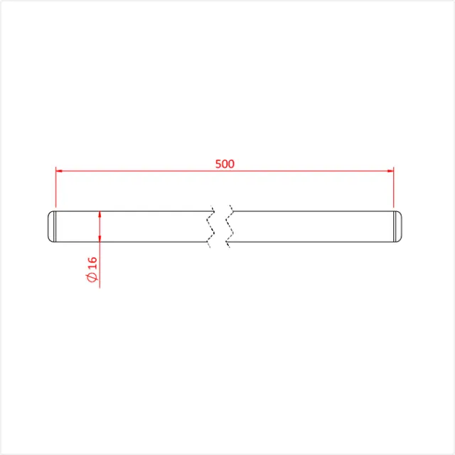 Doughty G1250 EXTENSION ARM 500mm X 16mm dia. (stainless steel) 