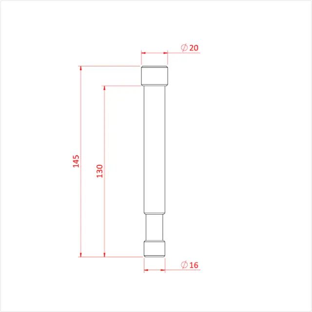 Doughty G1260 PIN WITH COLLAR 150mm X 16mm diameter 