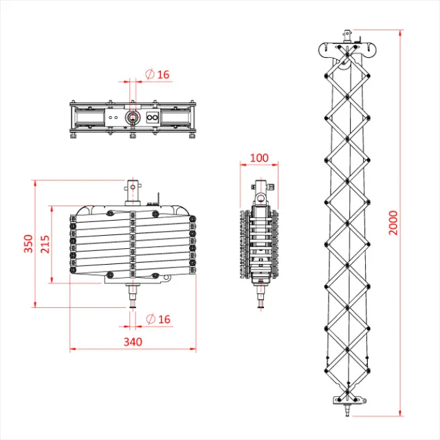 Doughty G1501 LIGHTWEIGHT PANTOGRAPH 3 SPRING X 3.0M 