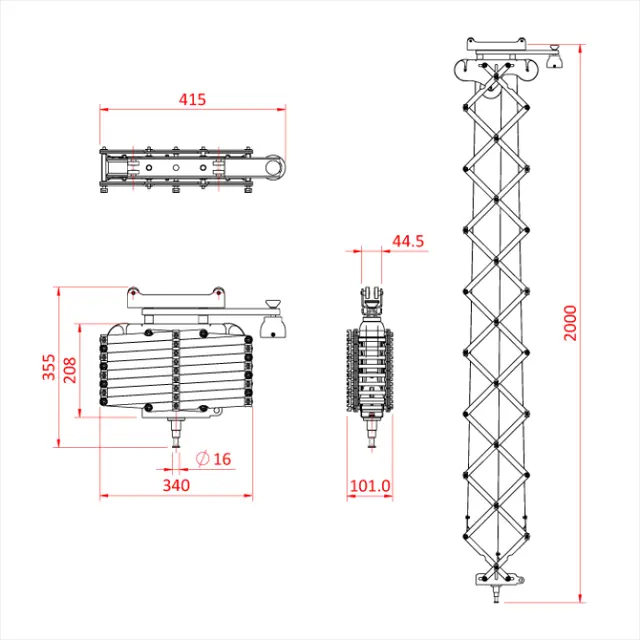 Doughty G1511 LIGHTWEIGHT PANTOGRAPH 3 SPRING X 3.0M 