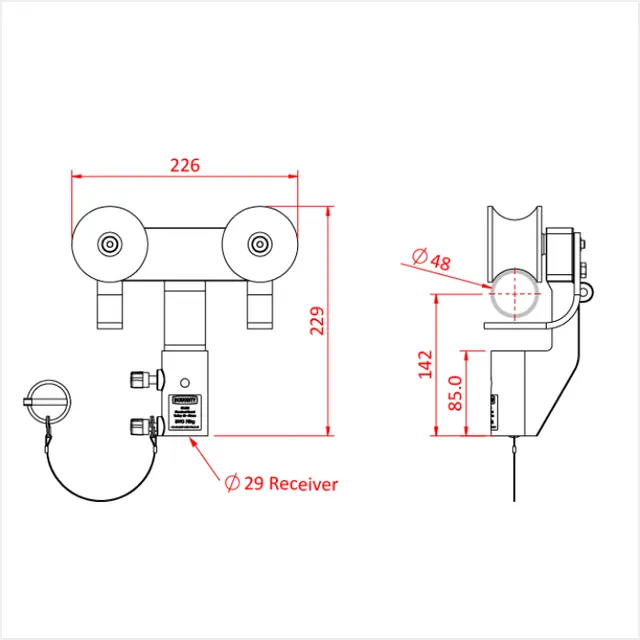 Doughty G1642 BRAKED BARREL TROLLEY 