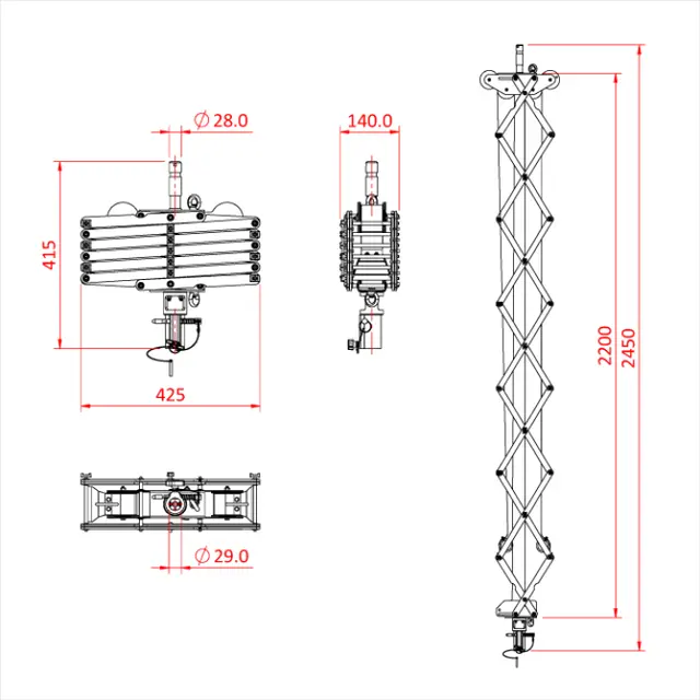 Doughty G1660 PANTOGRAPH 2 SPRING X 2.20M (12Kg SWL) 