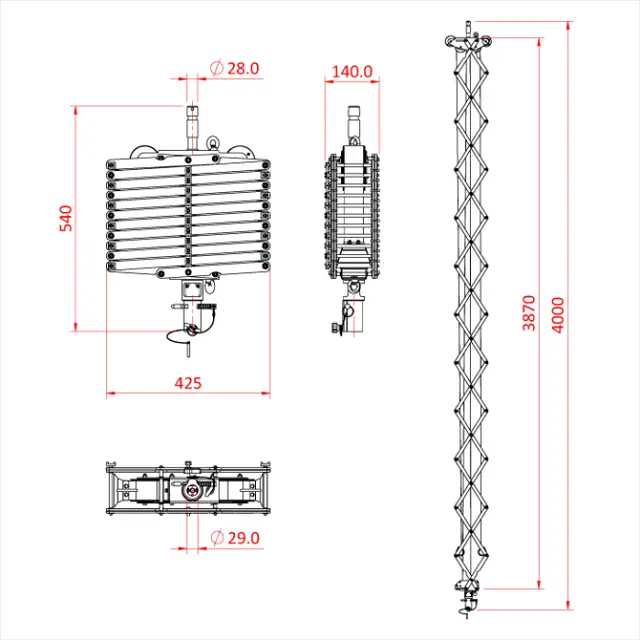 Doughty G1664 PANTOGRAPH 2 SPRING X 4.0M (12Kg SWL) 