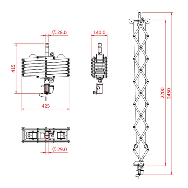 Doughty G1670 PANTOGRAPH 3 SPRING X 2.20M (20Kg SWL) 
