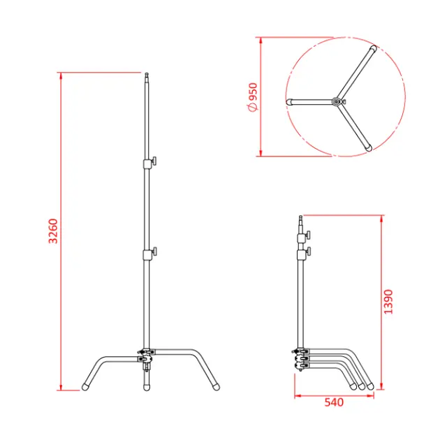 Doughty G200701 'C' STAND 40" SHADOW RANGE 