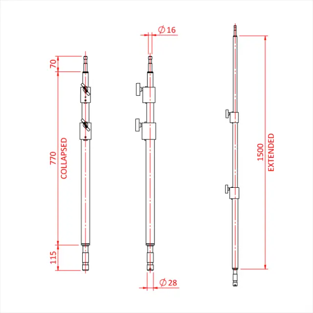 Doughty G202001 20" DOUBLE RISER POLE SET Shadow Range 