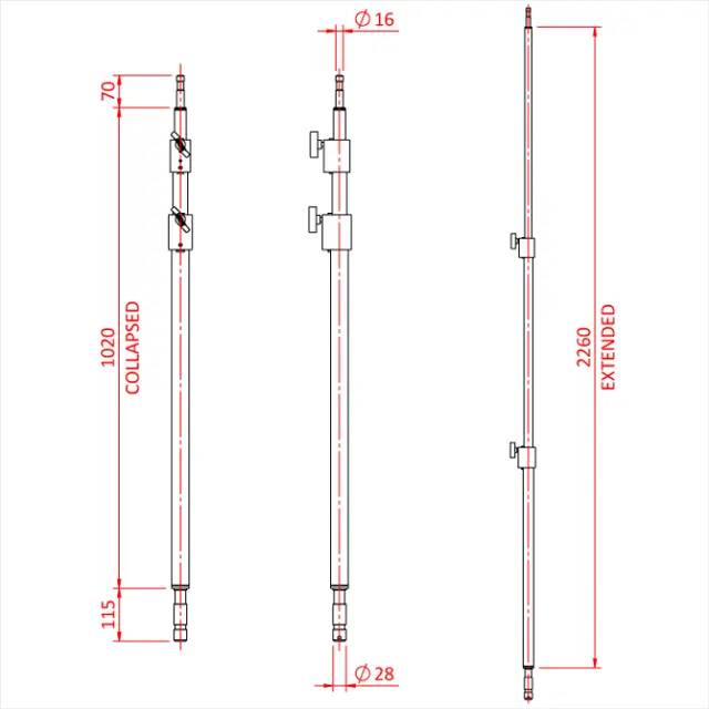 Doughty G202101 30" DOUBLE RISER POLE SET Shadow Range 
