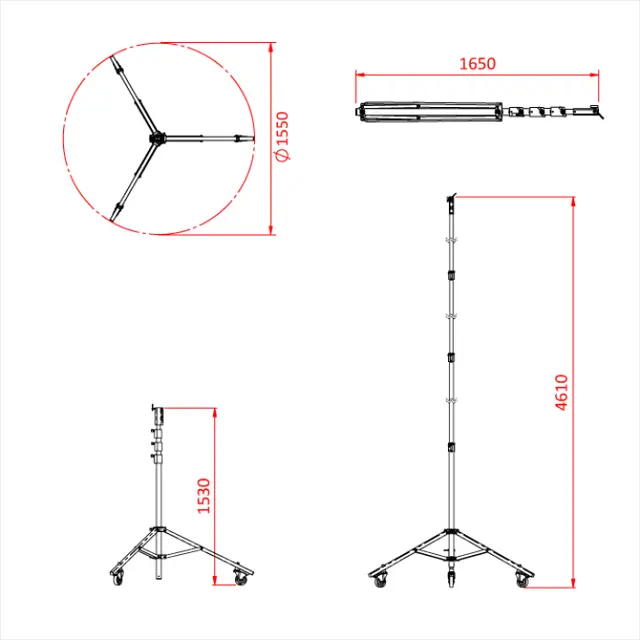 Doughty G207601 JUNIOR HI-ROLLER STAND Shadow Range 