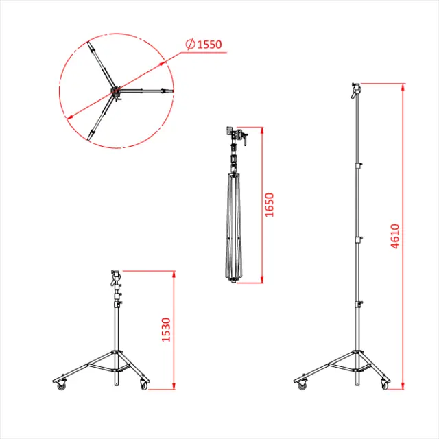 Doughty G208501 ROLLER OVERHEAD STAND Shadow Range 
