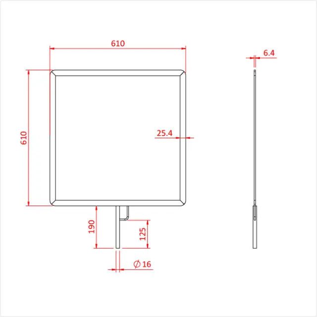 Doughty G3016 36" X 36" FLAT ALUMINIUM FLAG FRAME 
