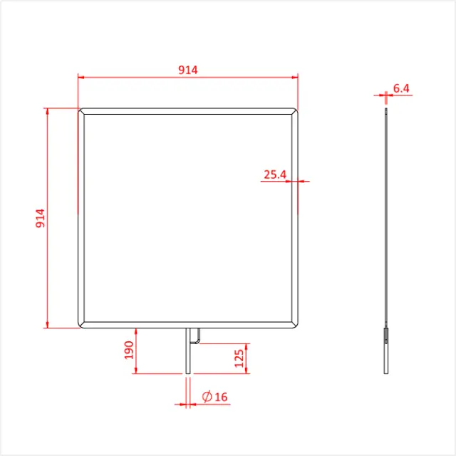 Doughty G3016 36" X 36" FLAT ALUMINIUM FLAG FRAME 