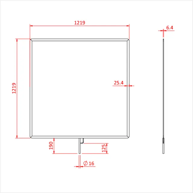 Doughty G3016 36" X 36" FLAT ALUMINIUM FLAG FRAME 