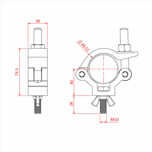 Doughty IP58085 SLIMLINE LIGHTWEIGHT HOOK CLAMP 