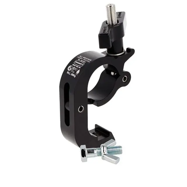 Doughty IP5886101 TRIGGER HOOK CLAMP (Black) - STAINLESS STEEL FIXINGS 