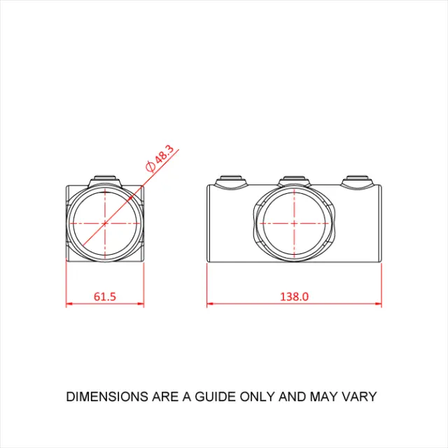 Doughty T11900 Two Socket Crossover PIPECLAMP TWO SOCKET CROSSOVER 
