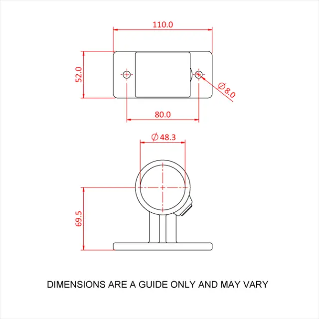 Doughty T14300 Handrail Bracket PIPECLAMP HANDRAIL BRACKET 
