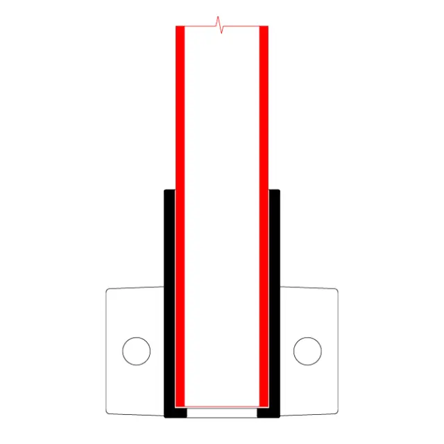 Doughty T14500 Rail. Side Sup. Ho. PIPECLAMP RAILING SIDE SUPPORT HORIZ. 