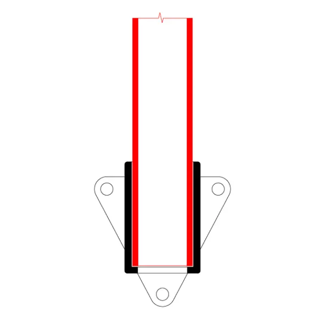 Doughty T14600 Side Palm Fixing PIPECLAMP SIDE PALM FIXING (3 Hole) 