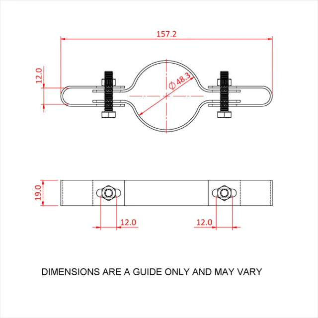 Doughty T17100 Mesh Panel Clips D. PIPECLAMP MESH PANEL CLIPS (double) 
