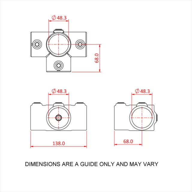 Doughty T17600 Side Outlet Tee PIPECLAMP SIDE OUTLET TEE 