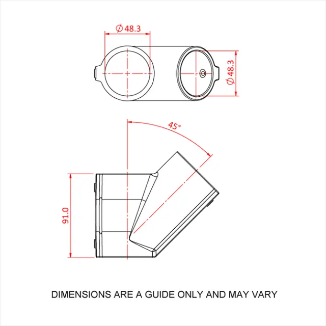 Doughty T194006 Angle Tee 45 Deg. ANGLE TEE 45 deg. 
