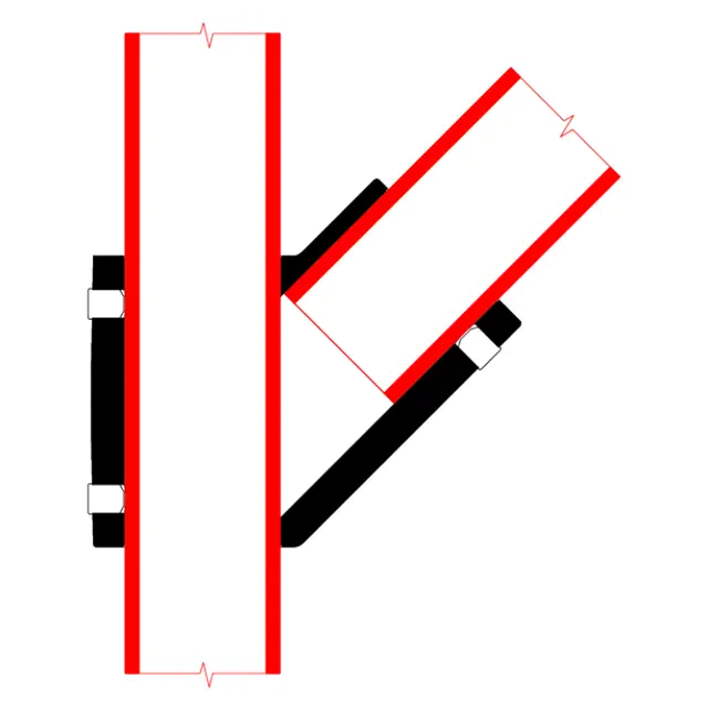 Doughty T194006 Angle Tee 45 Deg. ANGLE TEE 45 deg. 
