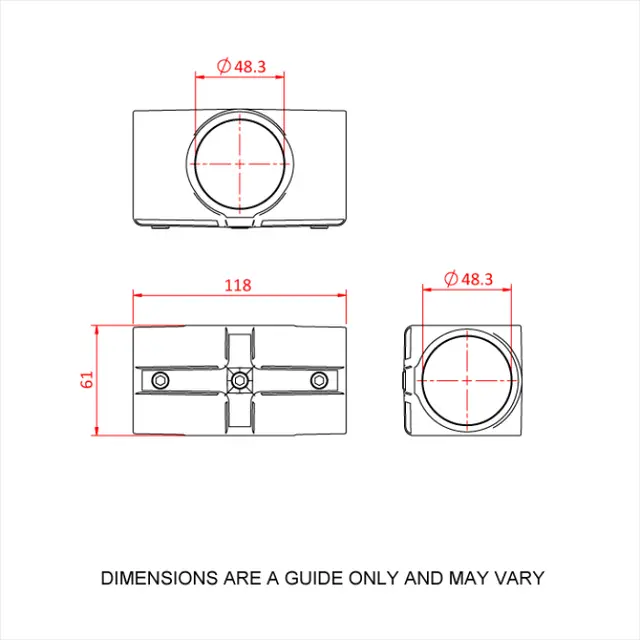Doughty T194007E Two Socket Cross TWO SOCKET CROSS (slimline) 