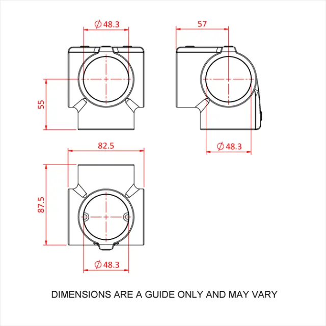 Doughty T194011 Corner With Through Tube CORNER WITH THROUGH TUBE 