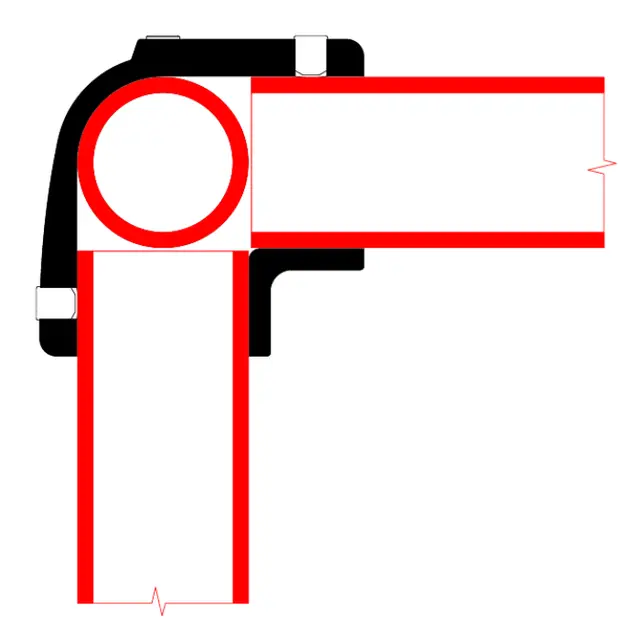 Doughty T194011 Corner With Through Tube CORNER WITH THROUGH TUBE 