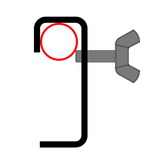 Doughty T20100 HOOK CLAMP 50mm STANDARD (25 x 6 flat) 