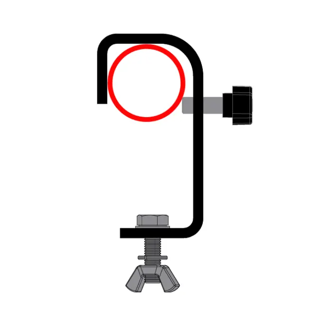 Doughty T20104 HOOK CLAMP 50mm STANDARD (25 x 6 flat) c/w M10 fixings 