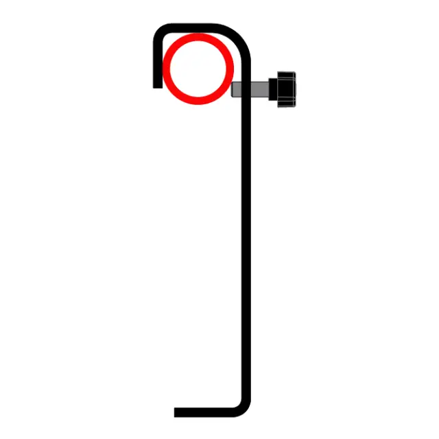 Doughty T2010501 HOOK CLAMP 50mm SINGLE ENDED 225MM CTRS (25 x 6 flat) (Black) 