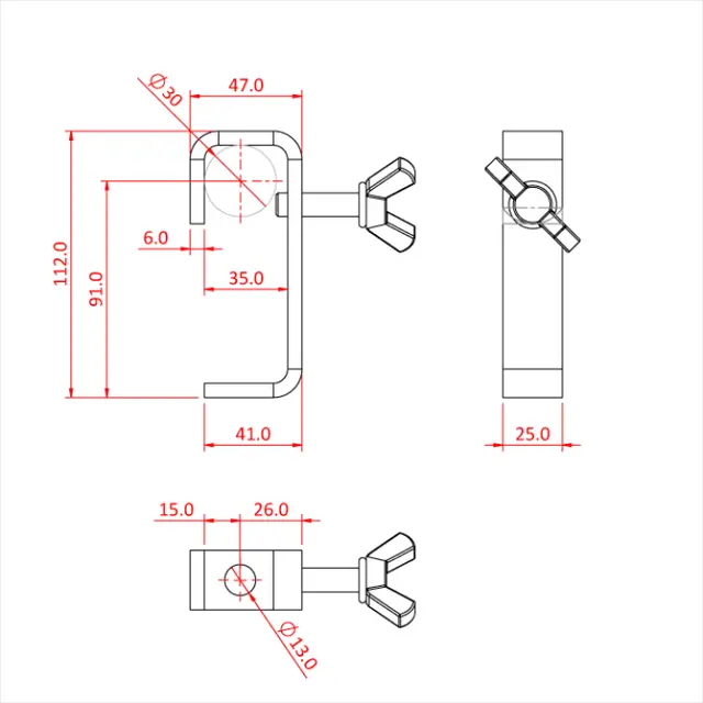 Doughty T20200 HOOK CLAMP 30mm STANDARD (25 x 6 flat) 
