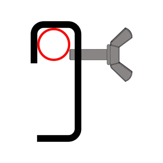 Doughty T20201 HOOK CLAMP 30mm STANDARD (25 x 6 flat) (Black) 