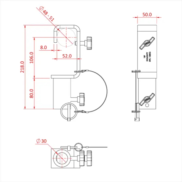 Doughty T20901 HOOK CLAMP TV SPECIFICATION (Black) 