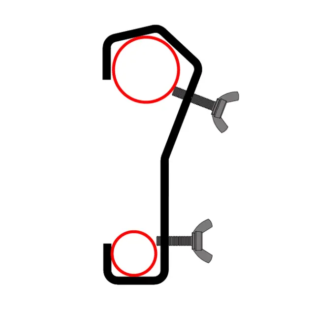 Doughty T20910 HOOK CLAMP DOUBLE ENDED (to suit 51mm / 65mm) (Black) 