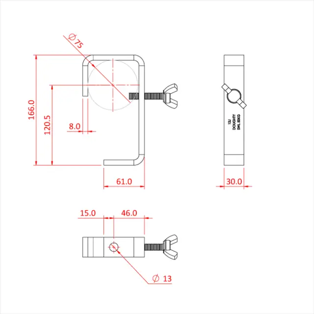 Doughty T21805 HOOK CLAMP 75mm 